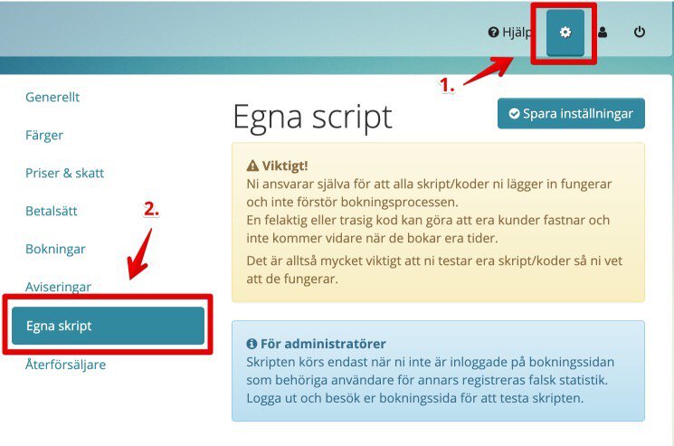 Lägg in skript och koder